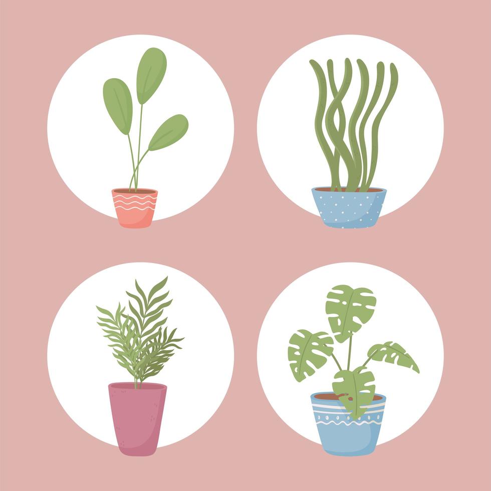 icon set potplanten vector