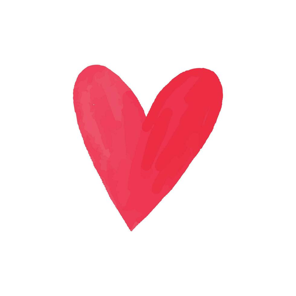vector rood hand- getrokken waterverf reeks met harten ontwerp elementen voor Valentijn dag