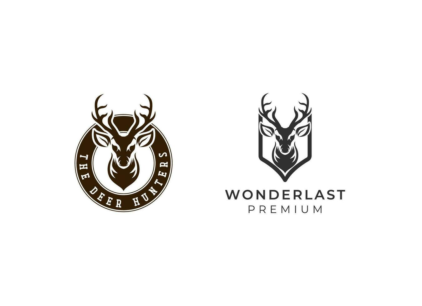 klassiek wijnoogst hert voor dieren in het wild jacht- logo ontwerp, wijnoogst hert logo ontwerp vector