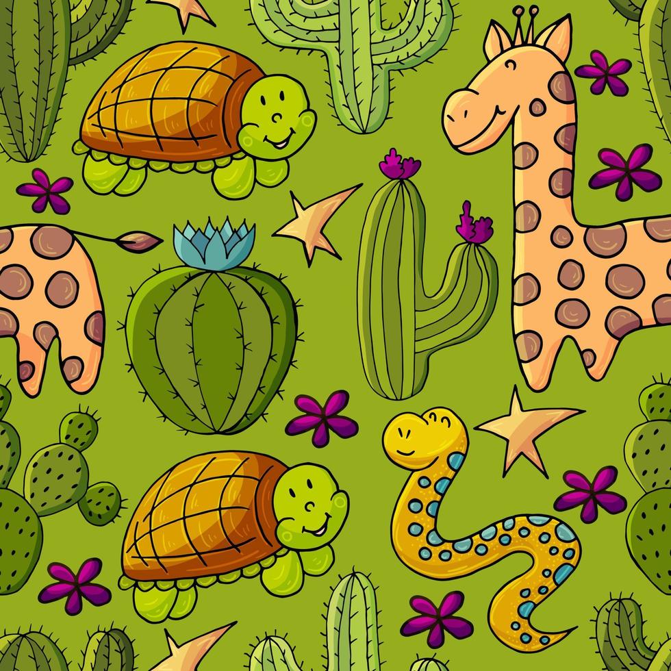 schattige vectorillustratie. cactussen, aloë, vetplanten. decoratieve natuurlijke elementen vector