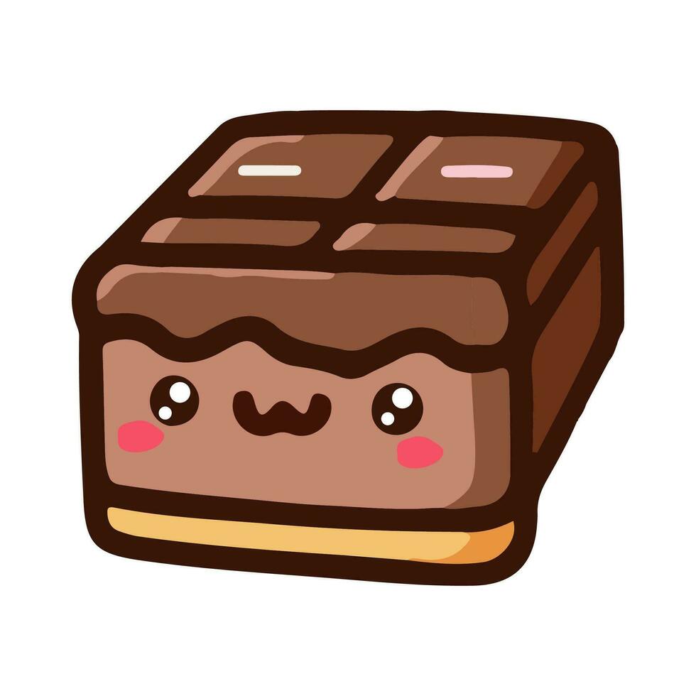 chocolaatjes taart zoet nagerecht. vlak ontwerp geïsoleerd gekleurde clip art. vector