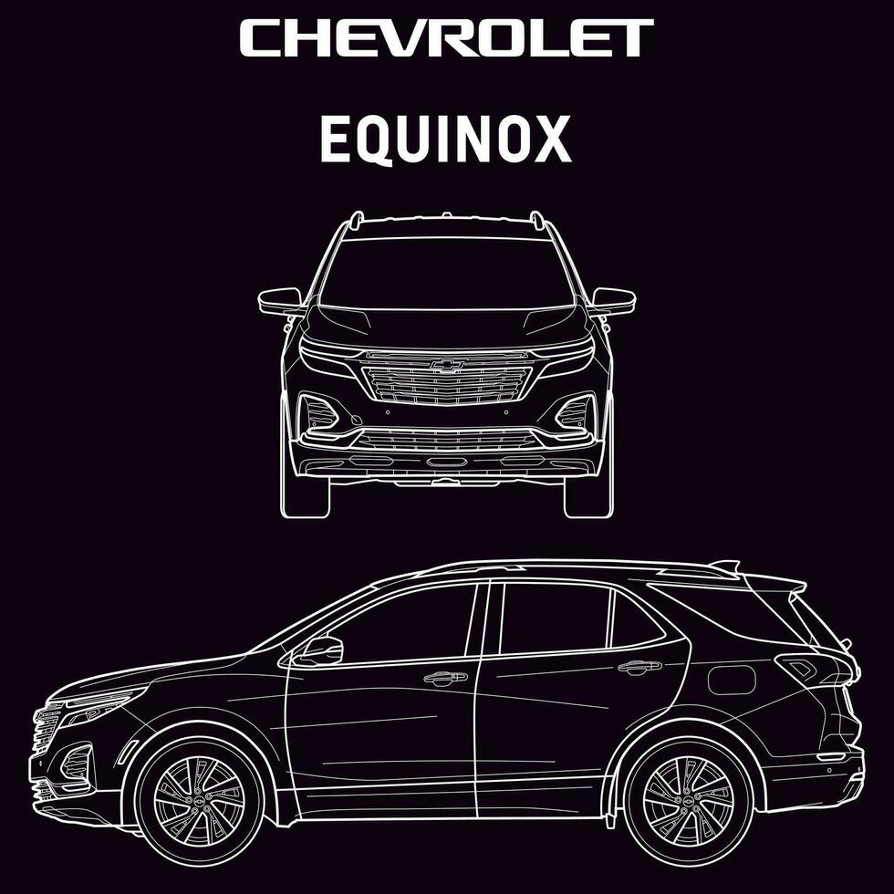 chevrolet equinox auto blauwdruk vector