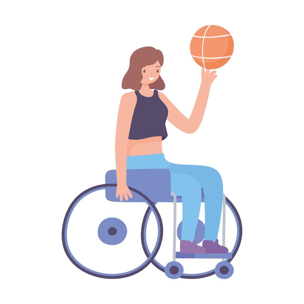 sportief meisje in rolstoel vector