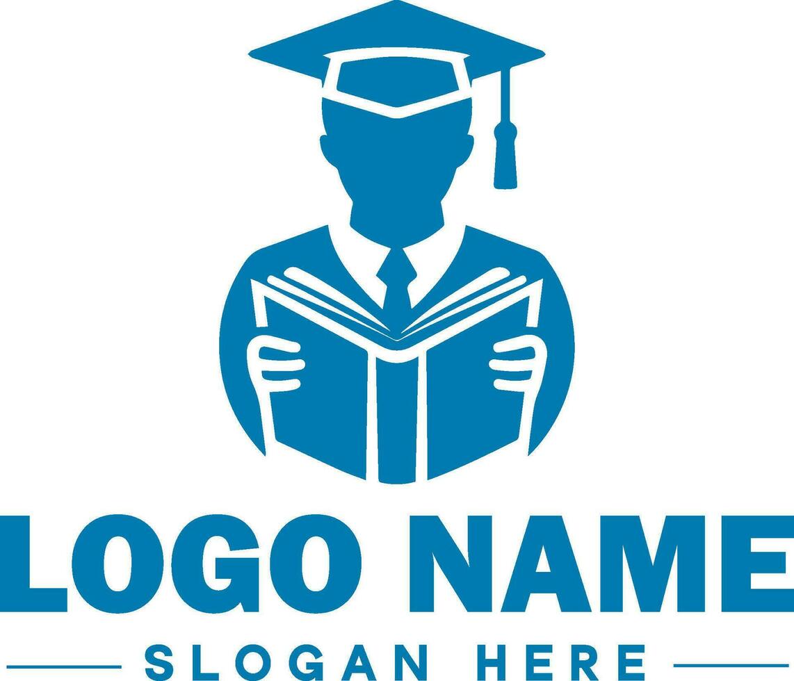 onderwijs logo voor school, middelbare school, Universiteit, instituut en icoon symbool schoon vlak modern minimalistische logo ontwerp bewerkbare vector