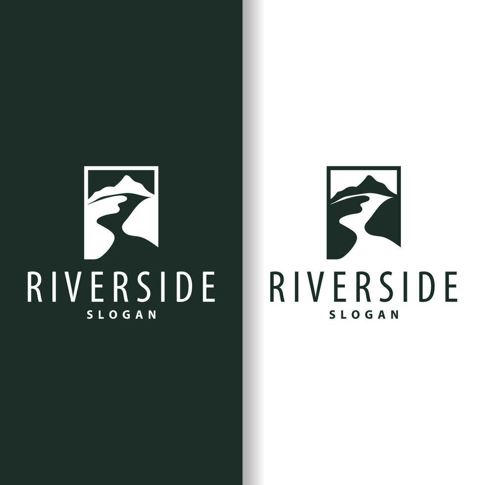 rivier- logo, kreken, gemakkelijk silhouet inspiratie ontwerp rivier- stromen illustratie sjabloon vector