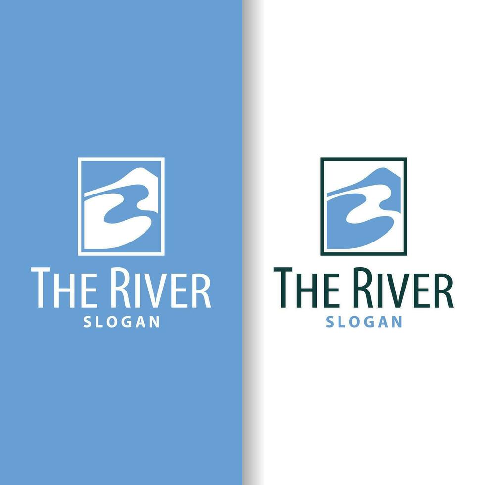 rivier- logo, kreken, gemakkelijk silhouet inspiratie ontwerp rivier- stromen illustratie sjabloon vector