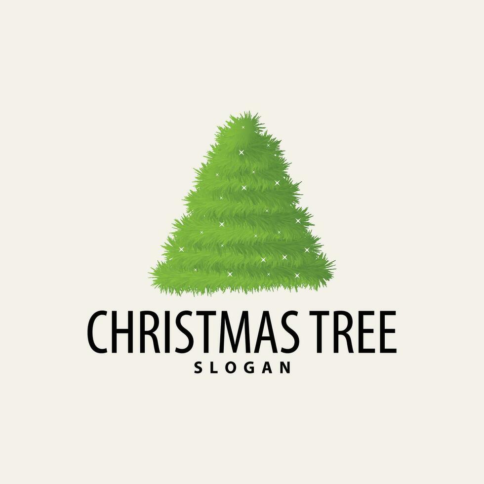 gemakkelijk Kerstmis boom logo ontwerp met abstract minimalistische vector illustratie Kerstmis sjabloon