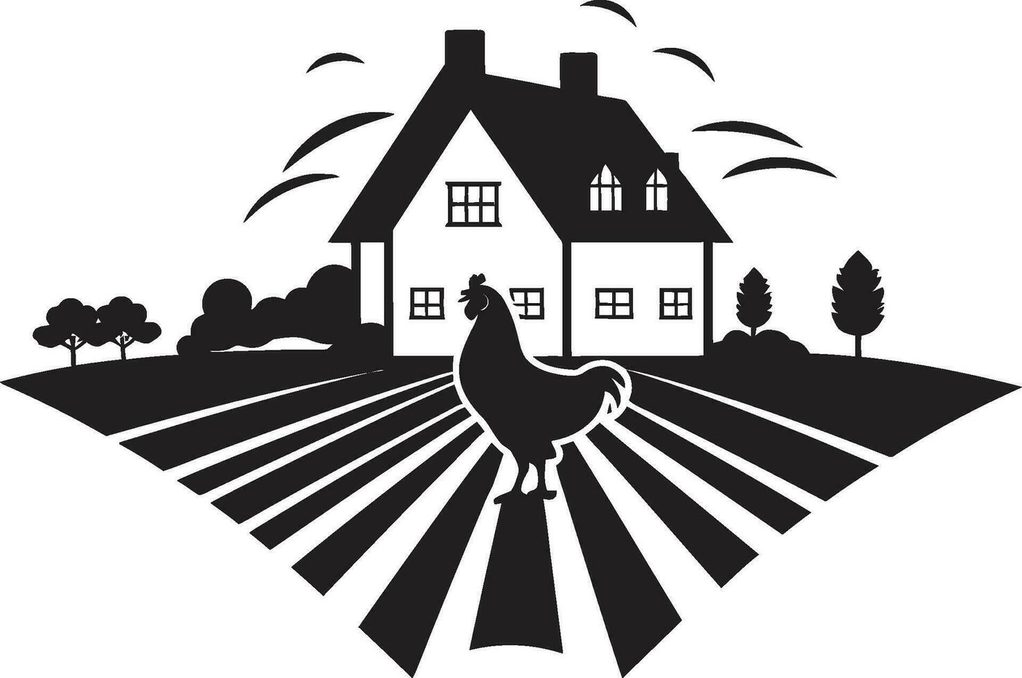 agrarisch verblijf blauwdruk boerderij ontwerp vector logo pastorale residentie Mark boeren huis vector icoon