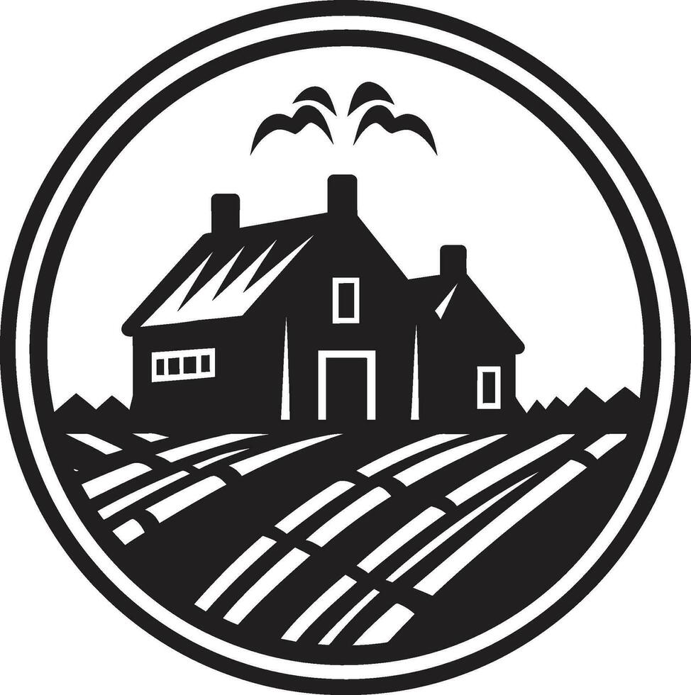 pastorale hoeve symbool boeren huis vector logo oogst oase residentie boerderij vector icoon ontwerp