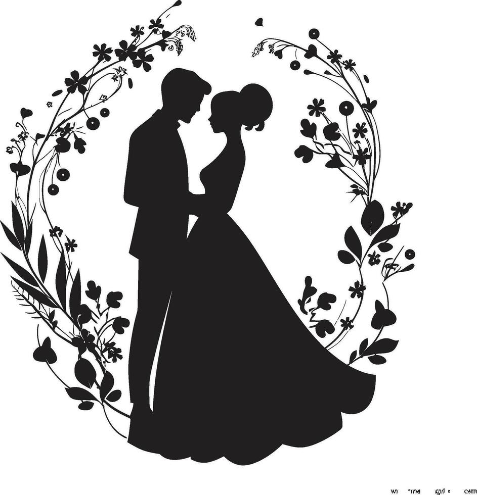 tijdloos schatten bruiloft paar decor kader verguld romance overladen bruid en bruidegom kader vector