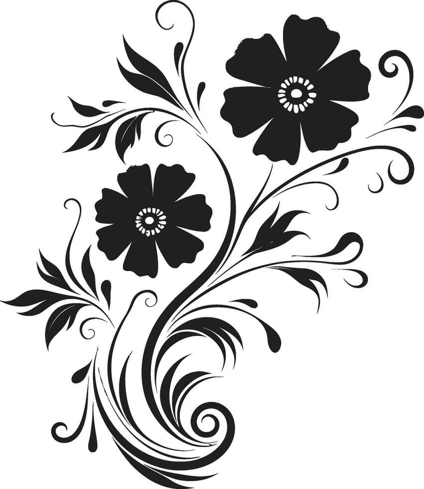 inktachtig botanisch floreren vector icoon botanisch noir chique hand- getrokken ontwerp