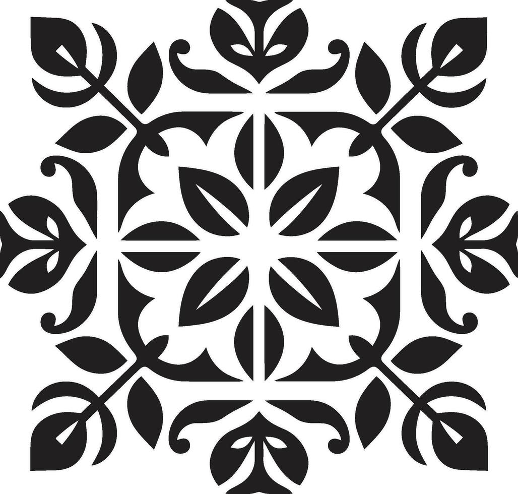bloesem patronen meetkundig tegel icoon ontwerp bloemen symmetrie in zwart vector logo