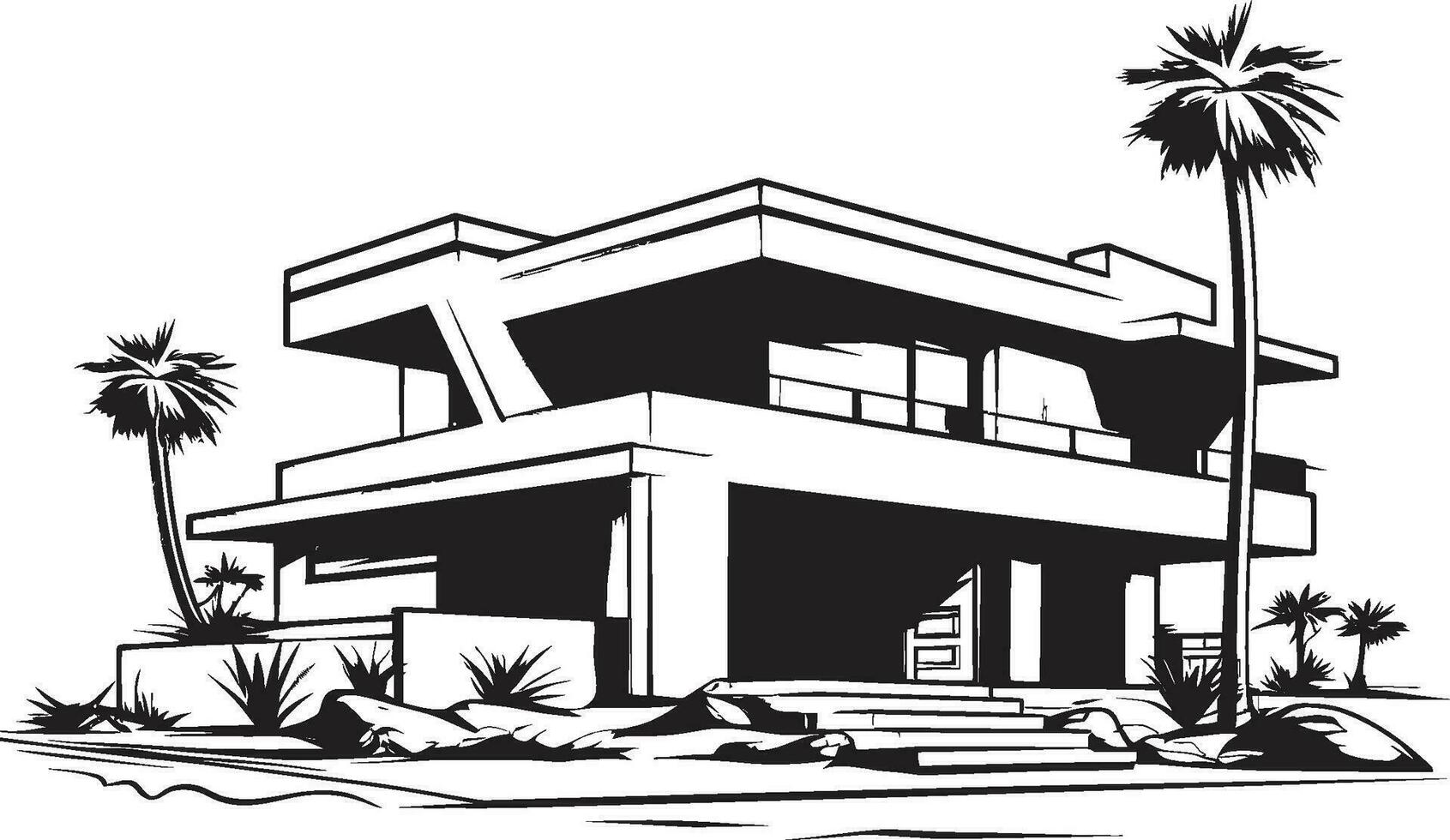 paar- huis schetsen concept duplex ontwerp vector icoon duplex blauwdruk schetsen huis ontwerp vector logo