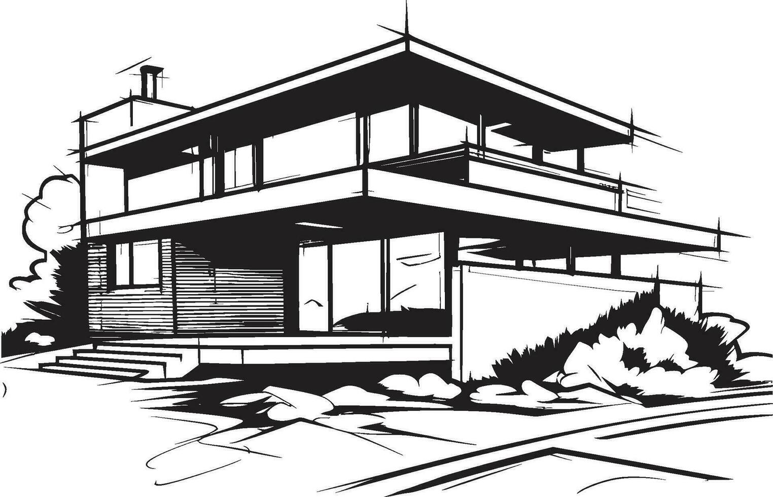 robuust woning symbool stoutmoedig huis schetsen in vector formaat sterk schets Mark dik huis ontwerp in logo icoon