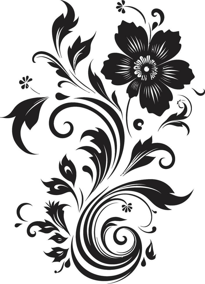 dynamisch handgemaakt gebladerte iconisch logo symbool bevallig bloemen beroertes hand- weergegeven vector icoon