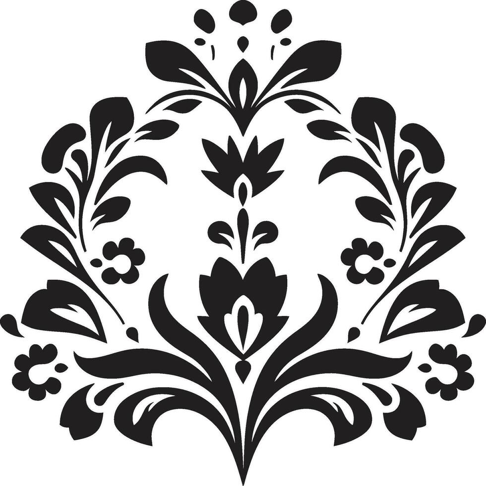 mozaïekpatroon schoonheid zwart bloemen tegel icoon gestructureerd tuin vector tegel ontwerp