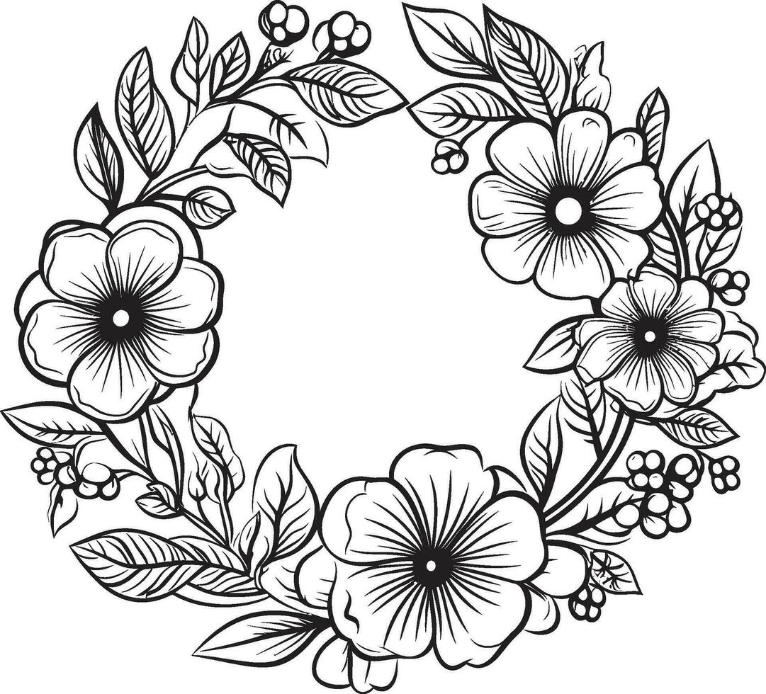 grillig bloemen arrangement vector bruiloft embleem modern bruiloft boeket zwart bloemen icoon ontwerp