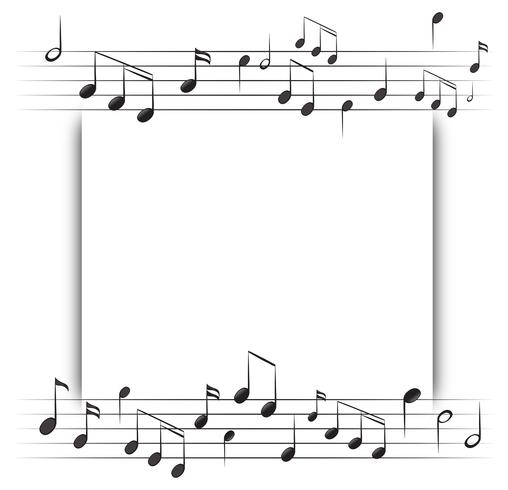 Papiersjabloon met muziek notities op achtergrond vector