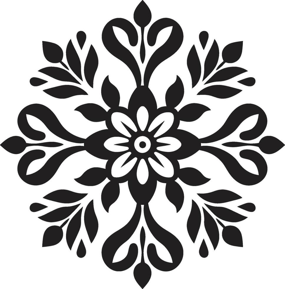 gestructureerd bloemen zwart tegel logo ontwerp bloemen mozaïek- meetkundig embleem icoon vector
