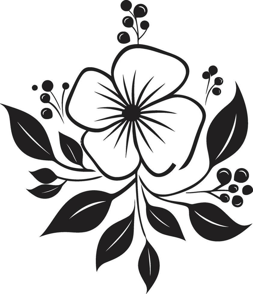 grillig bloemen noir hand- getrokken zwart iconisch emblemen chique geïnkt bloesems humeurig bloemen vector kunstenaarstalent