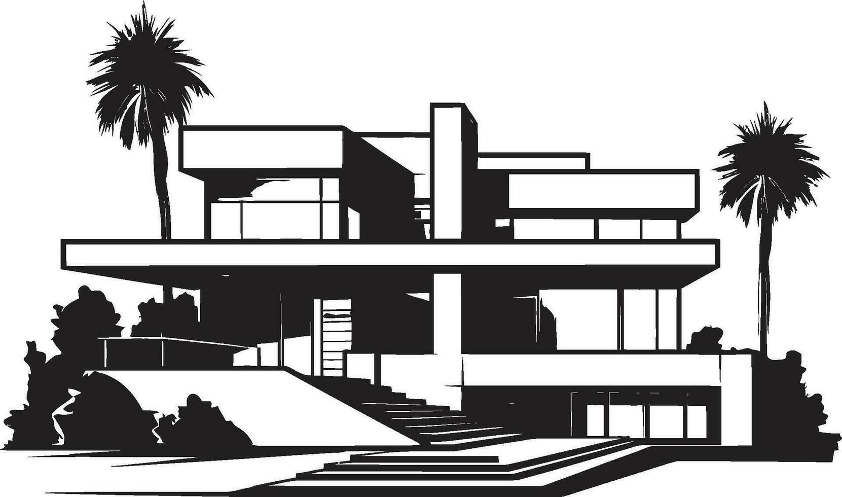 villa structuur kader bouwkundig ontwerp in vector logo hedendaags villa icoon emblematisch structuur in vector ontwerp