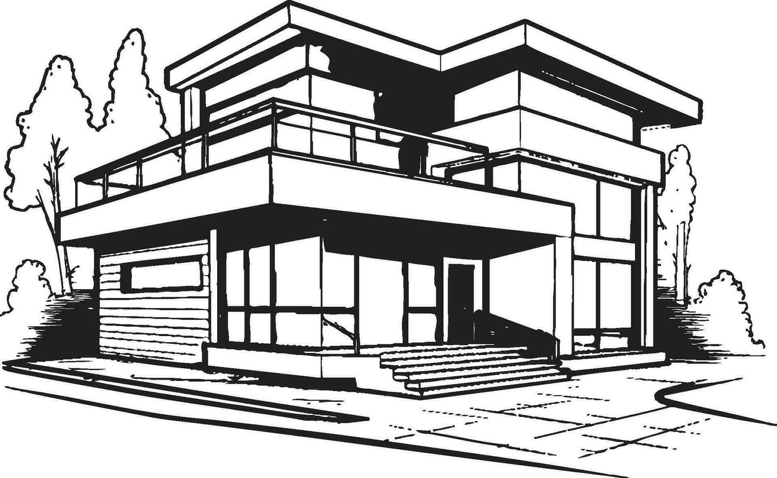 robuust huis schetsen dik huis icoon ontwerp sterk woonplaats symbool stoutmoedig huis schetsen vector logo