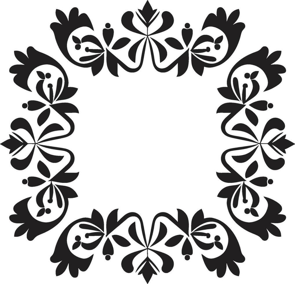gevectoriseerd patronen zwart tegel vector ontwerp meetkundig bloemblad kunst bloemen in zwart vector