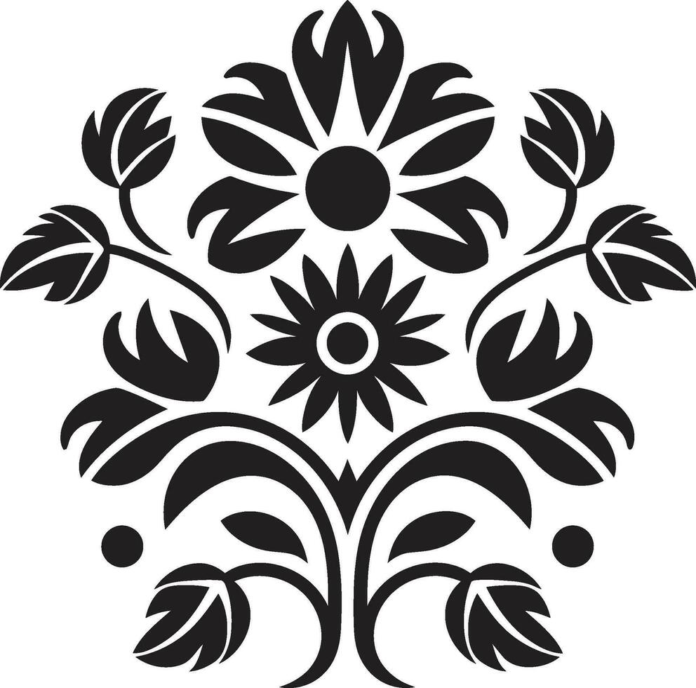 ambachtelijk draden etnisch bloemen vector embleem geworteld traditie decoratief etnisch bloemen element