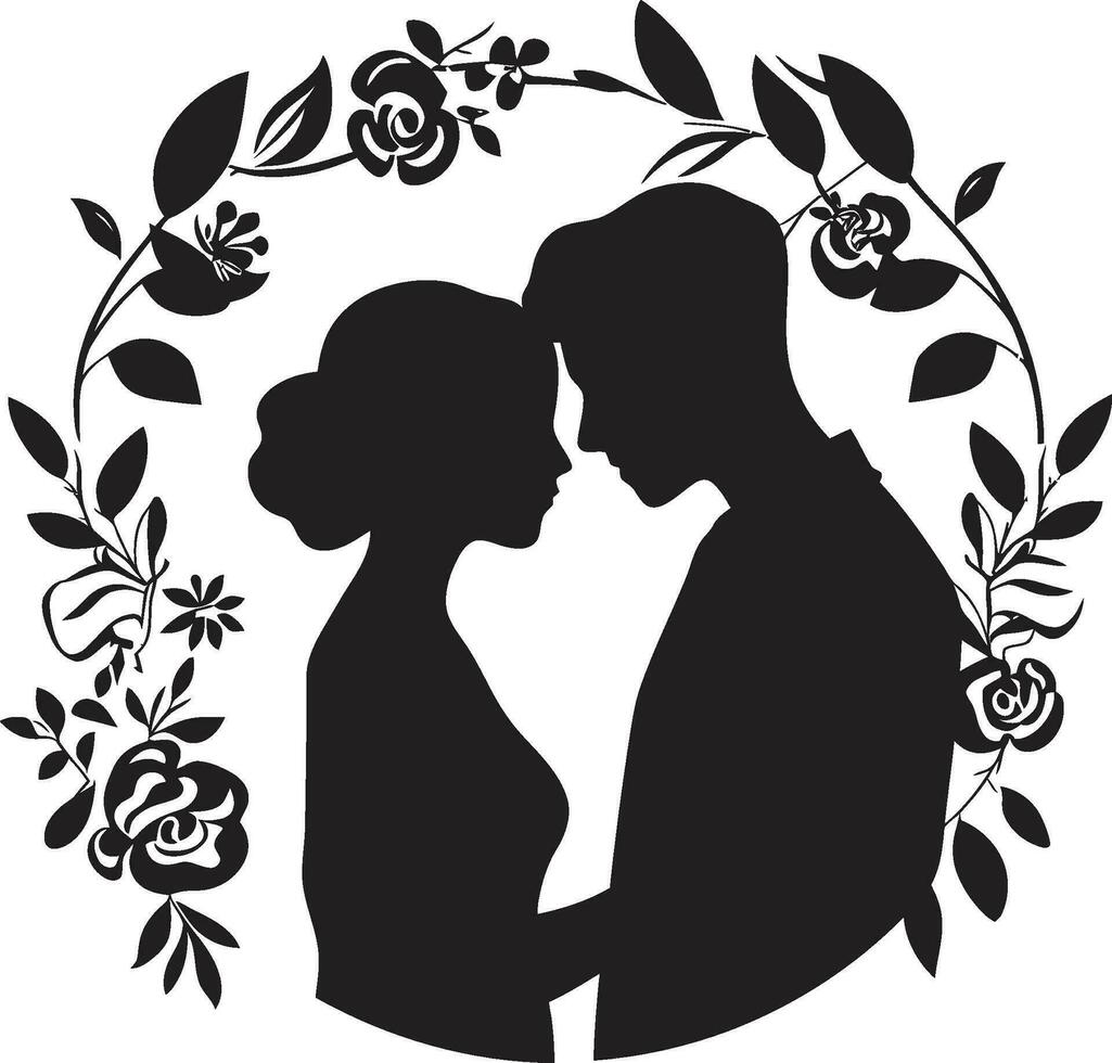 tijdloos liefde bruiloft paar decoratief kader vorstelijk romance bruid en bruidegom herinnering kader vector