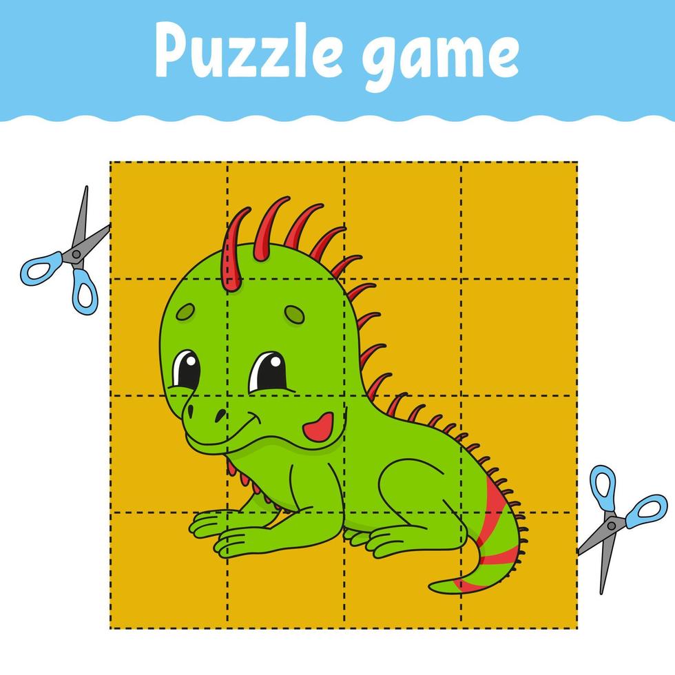 puzzelspel voor kinderen onderwijs. onderwijs ontwikkelen werkblad. spel voor kinderen. activiteiten pagina. puzzel voor kinderen. raadsel voor de kleuterschool. eenvoudige platte geïsoleerde vectorillustratie in schattige cartoon-stijl. vector