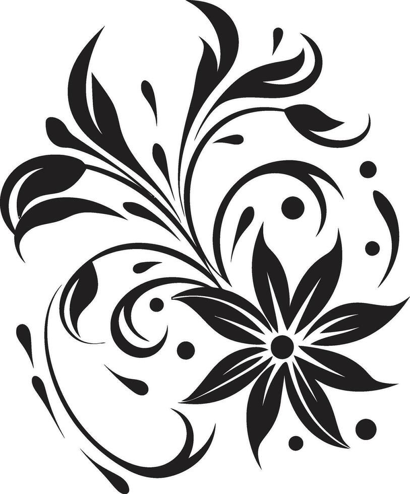 noir bloesem sonate wijnoogst bloemen iconisch ontwerp monochroom bloemblad impressies noir vector embleem schetsen