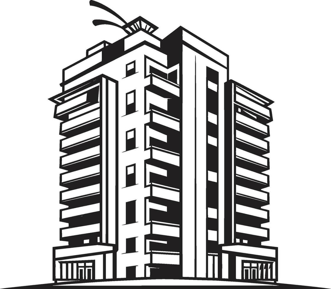 stedelijk hoogten fusie meerdere verdiepingen stadsgezicht vector ontwerp grootstedelijk verhoging veelbloemig wolkenkrabber vector logo