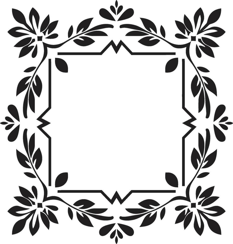 gestructureerd tuin zwart vector icoon abstract bloemen tegels meetkundig logo ontwerp