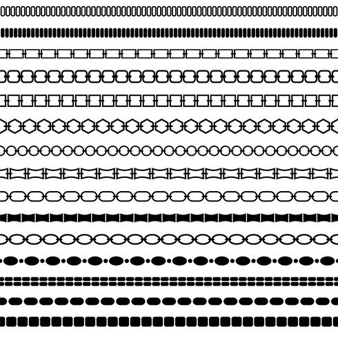 mod zwarte kettingrandpatronen vector