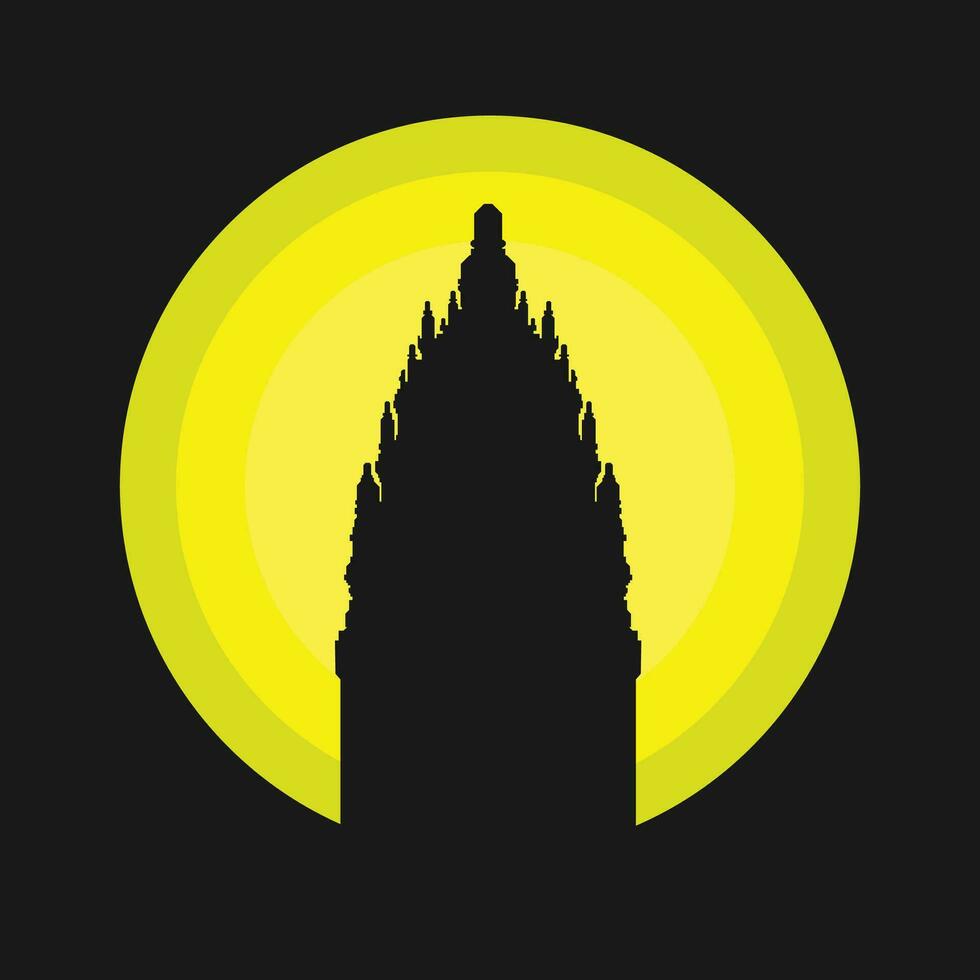 tempel silhouet vlak vector