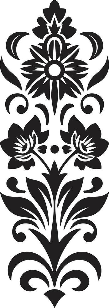 botanisch symmetrie meetkundig vector logo bloemblad mozaïek- zwart tegel bloemen icoon