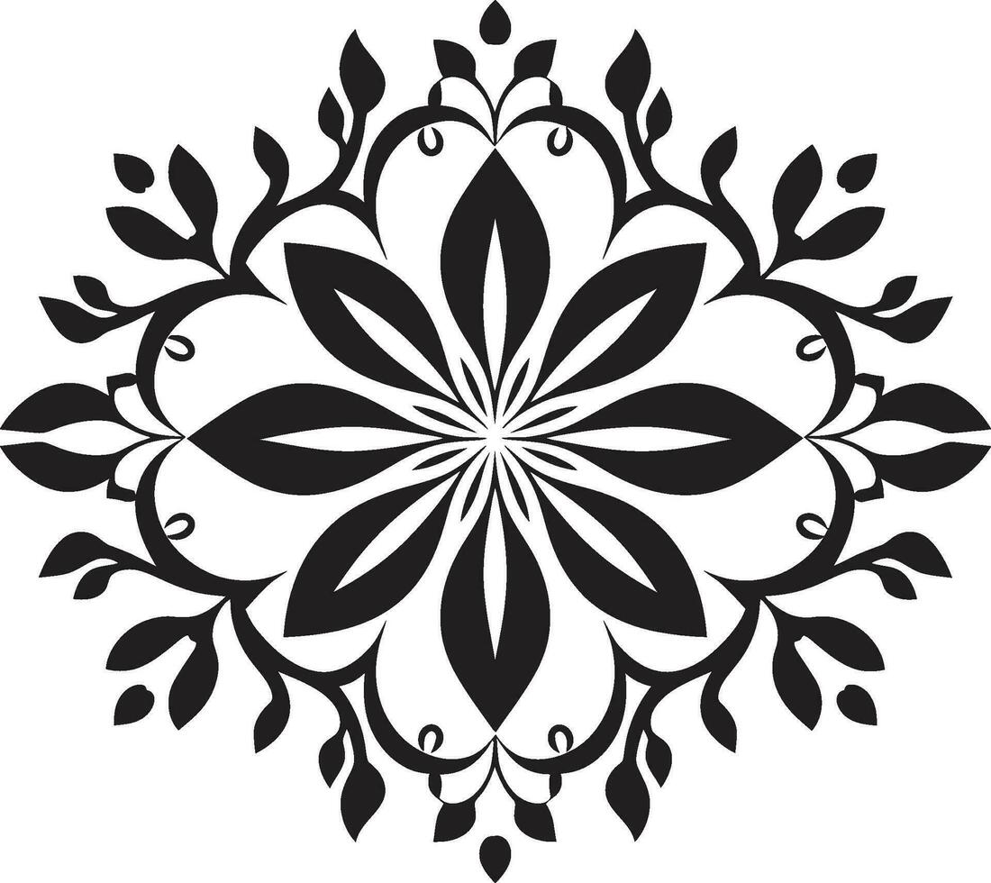 vector bloemen in tegels zwart icoon ontwerp gestructureerd bloesems meetkundig bloemen icoon