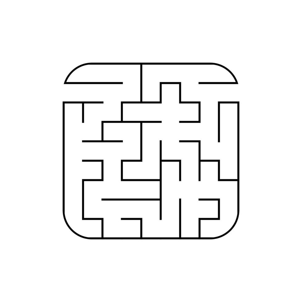 abstracte vierkante doolhof. spel voor kinderen. puzzel voor kinderen. labyrint raadsel. platte vectorillustratie geïsoleerd op een witte achtergrond. vector