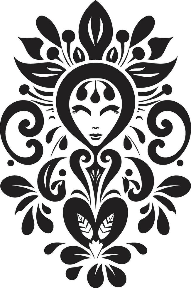 inheems elegantie etnisch bloemen embleem icoon traditioneel floreren decoratief etnisch bloemen logo vector