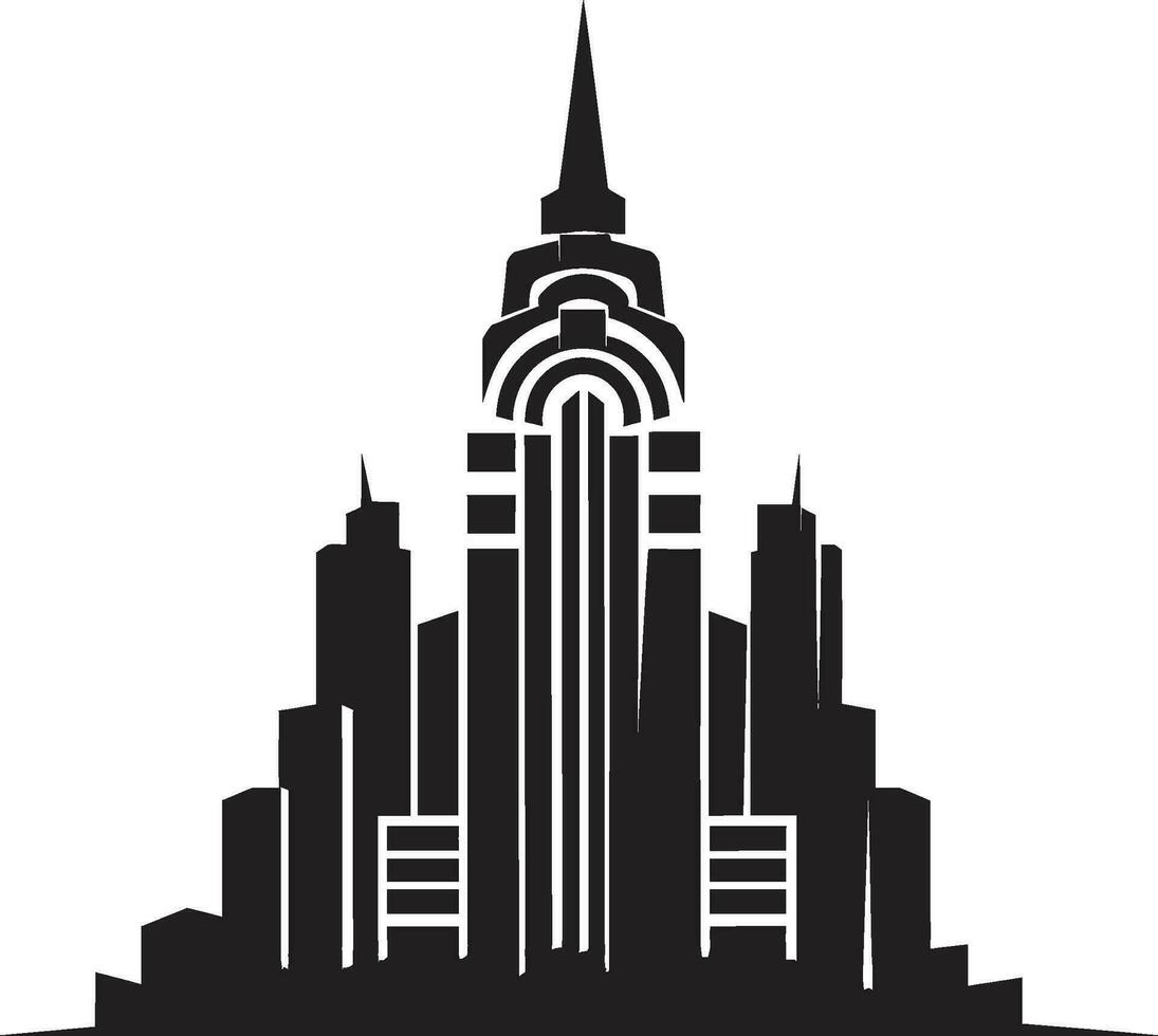 stadslijn wolkenkrabber schets meerdere verdiepingen vector logo icoon horizon meerdere verdiepingen ontwerp stedelijk gebouw in vector logo