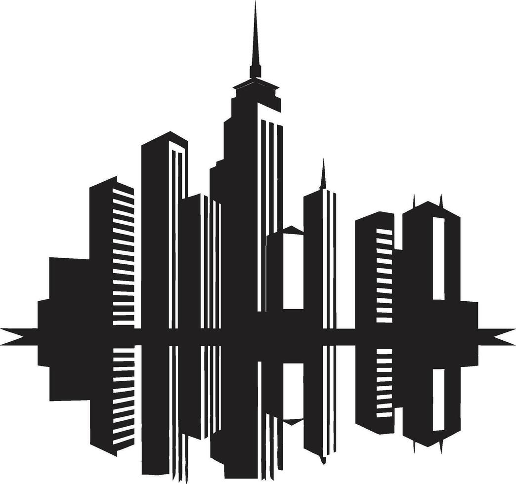 metropolis impressies meerdere verdiepingen stadsgezicht logo ontwerp horizon droomlandschap meerdere verdiepingen stedelijk vector embleem