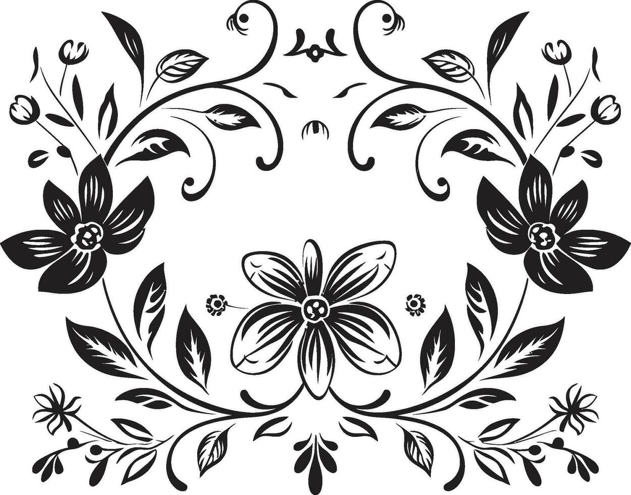 elegant noir boeketten ingewikkeld bloemen logo pictogrammen noir bloemblad fluistert handgemaakt zwart vector embleem ontwerpen
