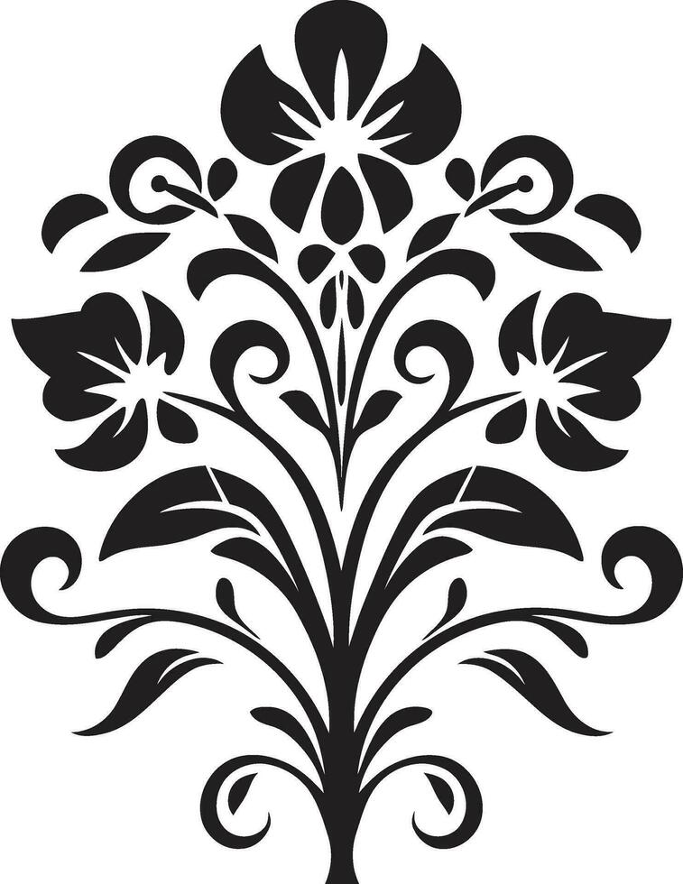 ambachtelijk erfgoed etnisch bloemen embleem ontwerp geworteld charme decoratief etnisch bloemen logo vector