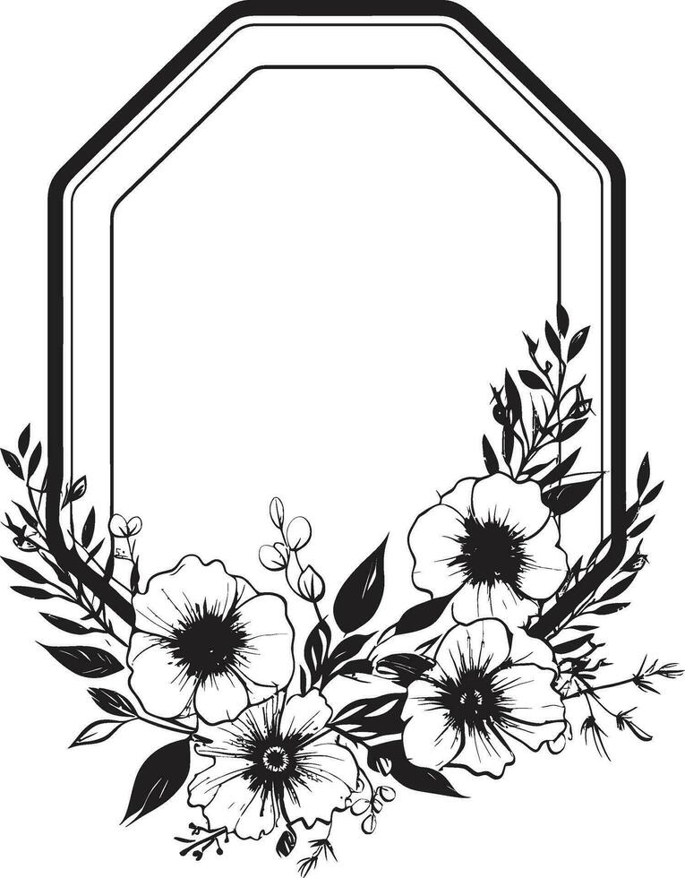 elegant minimalistische wijnstokken hand- weergegeven icoon abstract botanisch essence zwart vector logo
