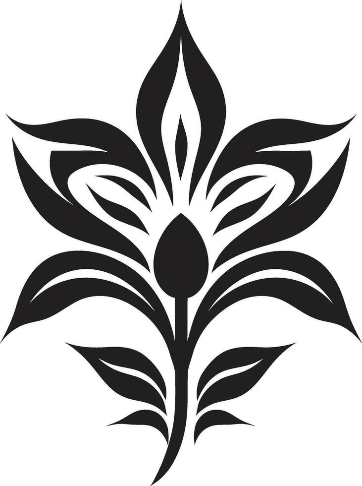 artistiek bloeien detail minimalistische zwart embleem minimalistische bloemblad schetsen elegant hand- weergegeven icoon vector