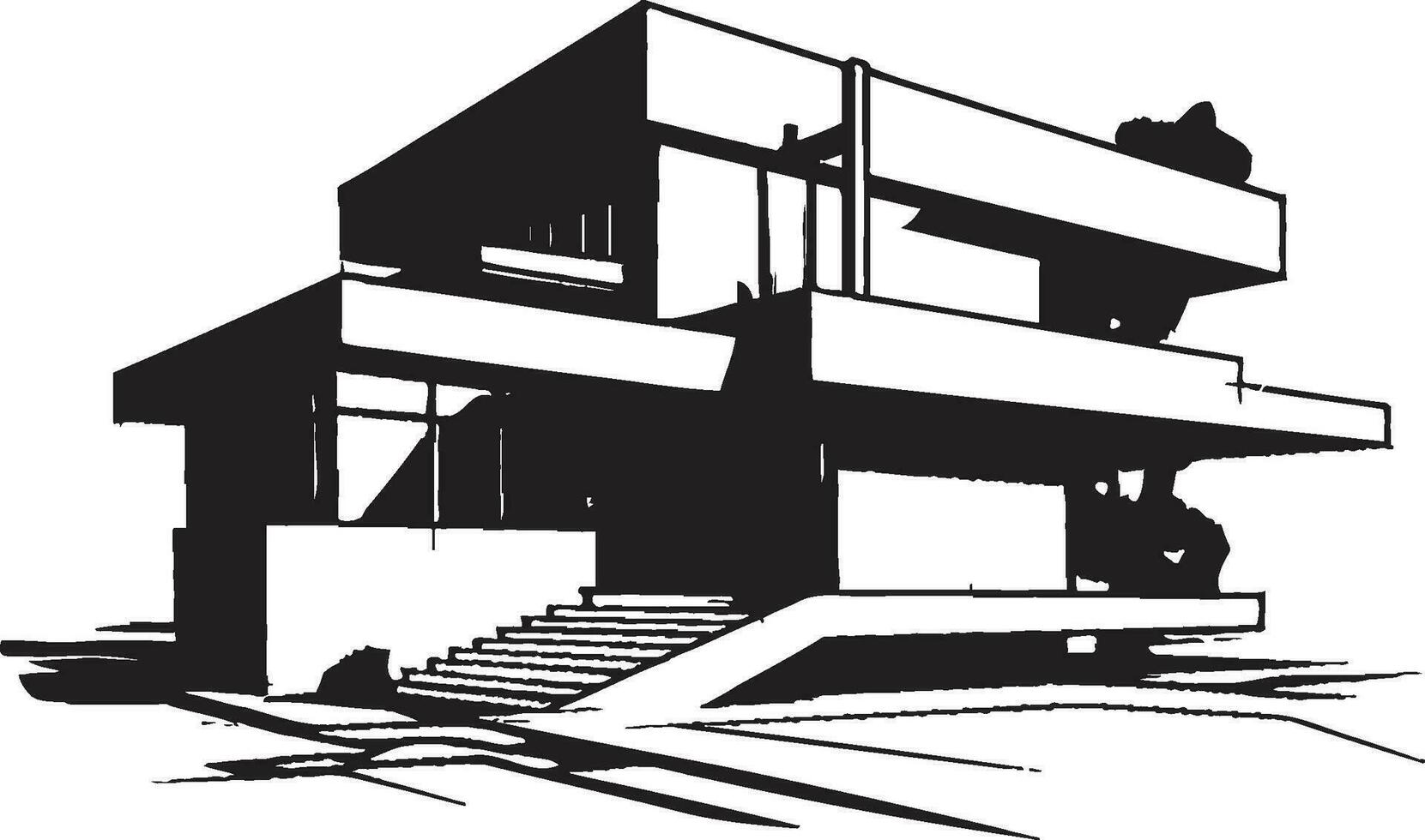 tweeling woonplaats indruk duplex huis schetsen in vector logo dubbel niveau visionair schetsen idee voor duplex huis vector icoon