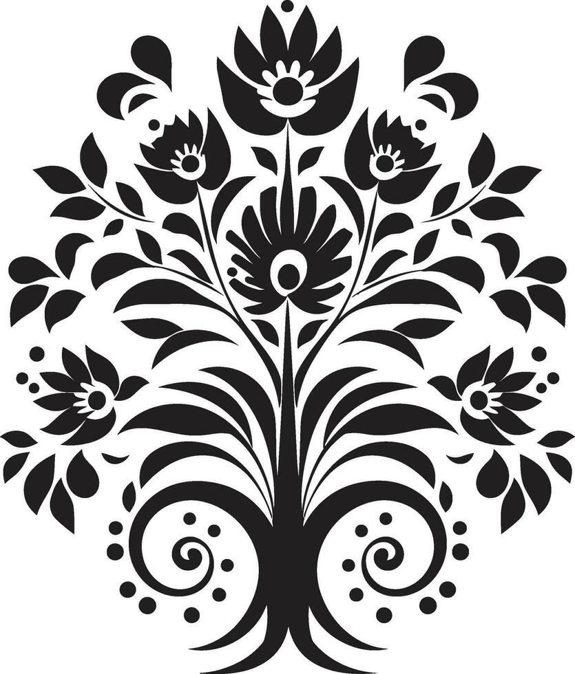 geworteld tradities etnisch bloemen vector symbool cultureel erfgoed decoratief etnisch bloemen icoon