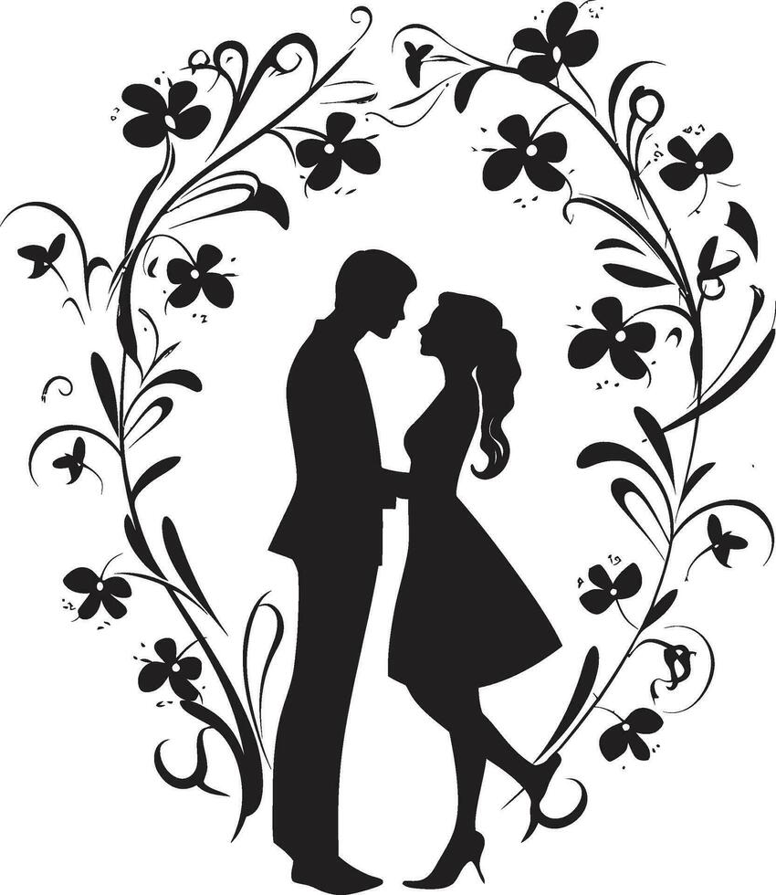 sentimenteel pracht bruid en bruidegom foto kader rustiek mijmering bruiloft paar decoratief kader vector