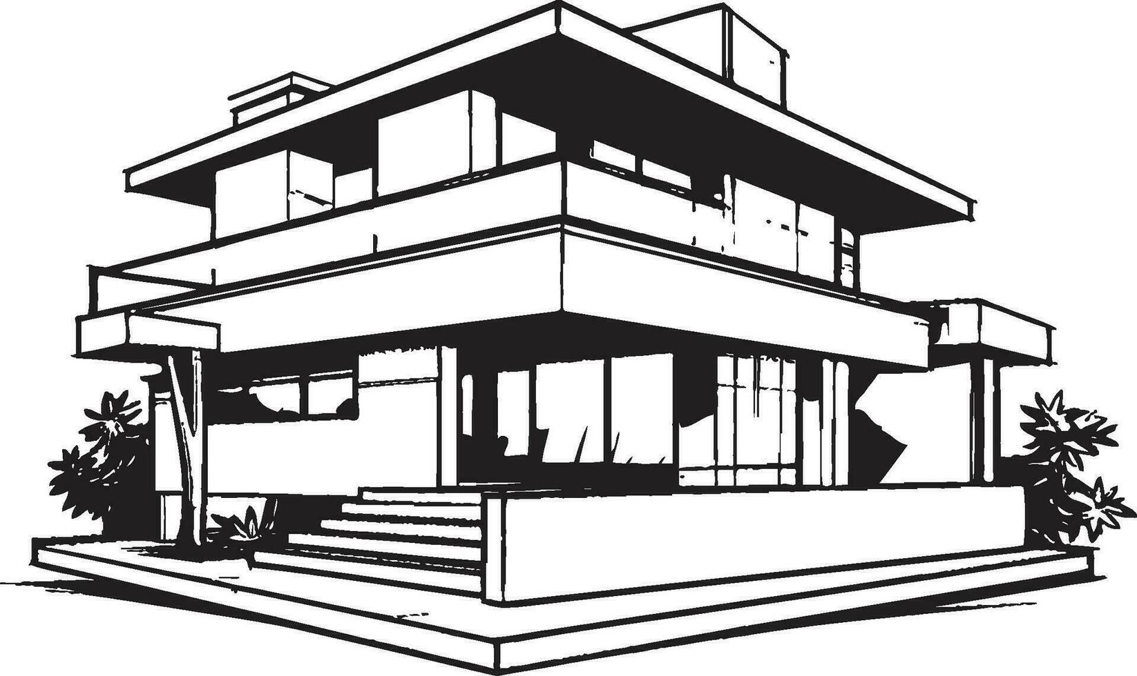 firma residentie symbool dik huis schetsen embleem krachtig hoeve Mark stoutmoedig huis ontwerp in vector