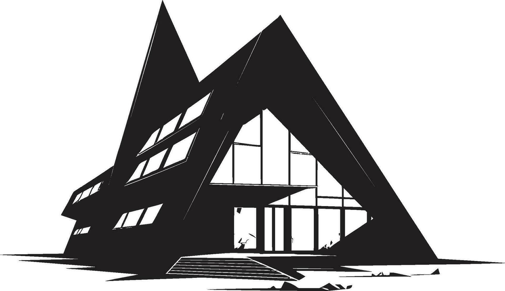 vernieuwend huis blauwdruk conceptuele huis schetsen embleem futuristische verblijf schets modern huis schetsen vector embleem